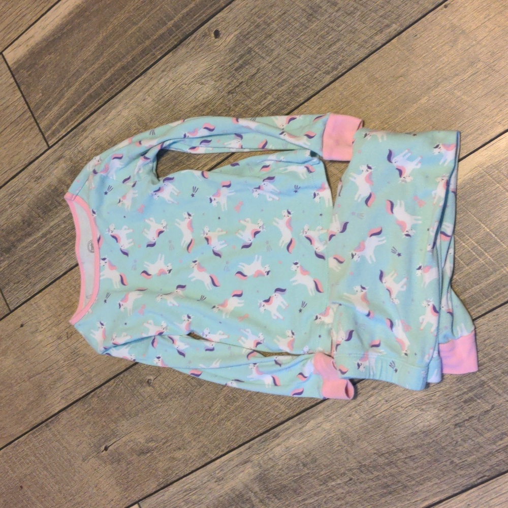 Wonder Nation Girls Blue Pink Unicorn Pajama Set Size 5